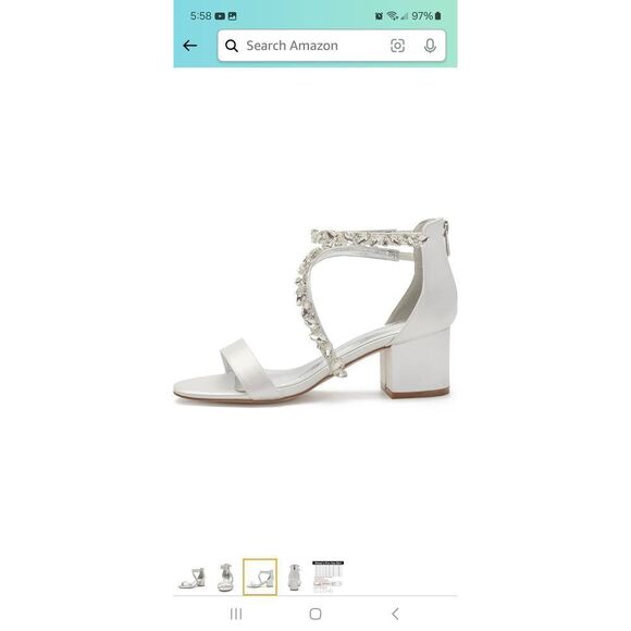 New 7 Huibaogong Ivory Low Block Chunky High Heel Special Occasion Dress Shoes - Picture 4 of 13